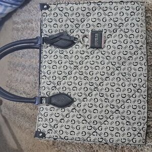 Guess Gray/Black Logo Tote